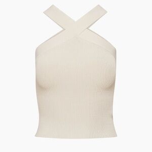 Aritzia Cream Cross-Back Tank Top